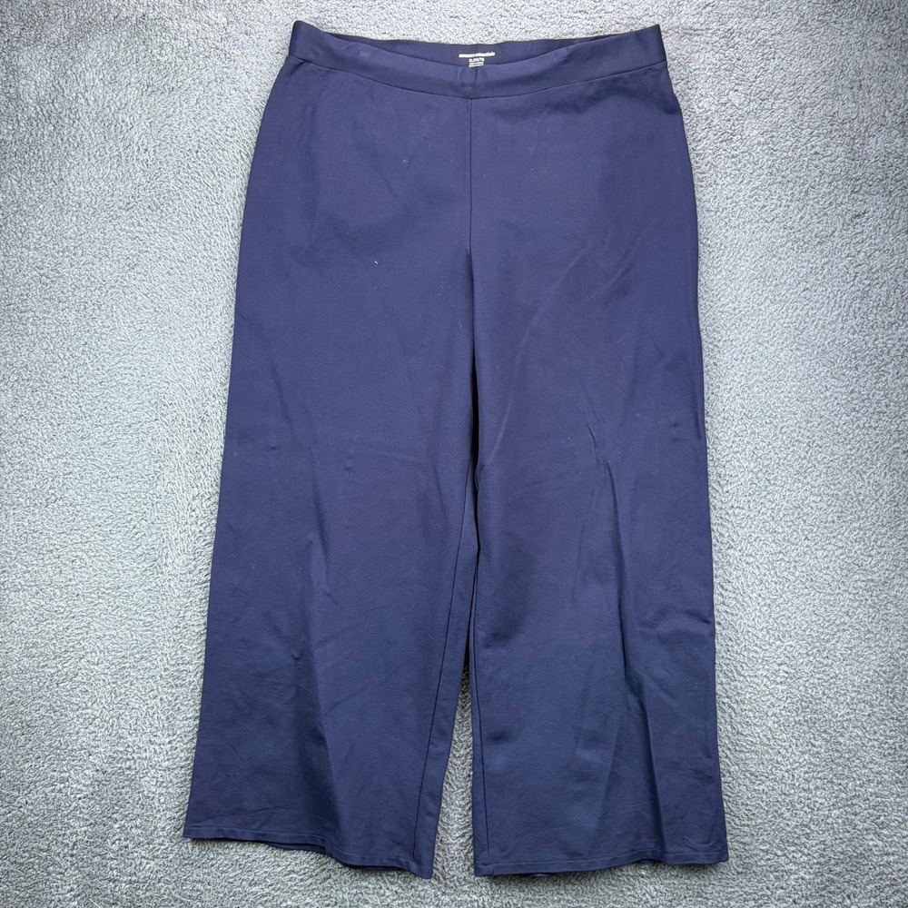 Amazon Essentials Womens XL Navy Blue Wide Leg Knit Pull On Crop Pants AE1912625